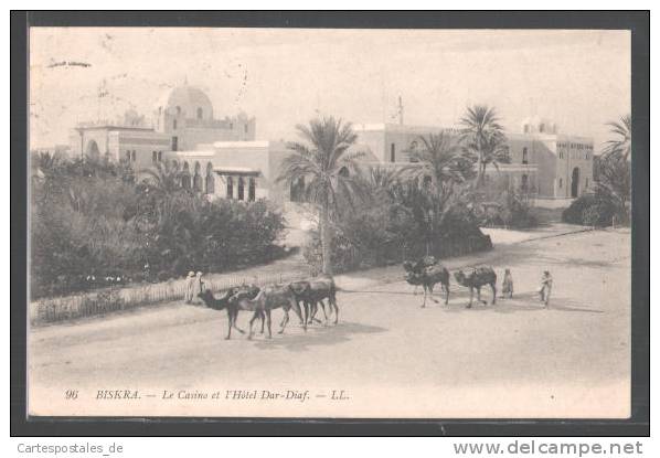 CPA Biskra, Le Casino et l`Hotel Dar-Diaf, Kamele