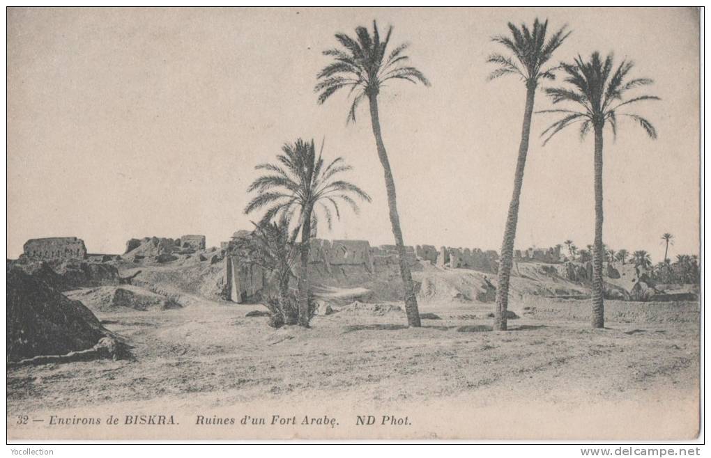 ALGERIE ENVIRONS DE BISKRA RUINES D UN FORT ARABE 1972