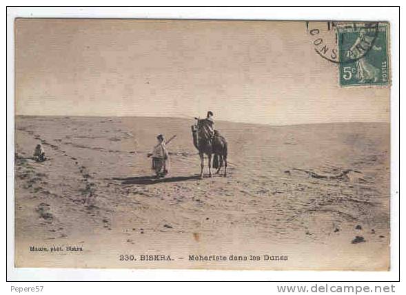 Algérie, Biskra, Méhariste dans les dunes, carte de 1911