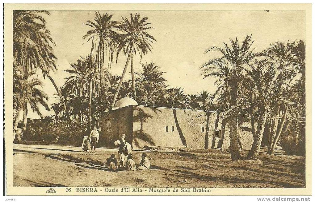 BISKRA  -  Oasis d'El Alla  -  Mosquée de Sidi Brahim.