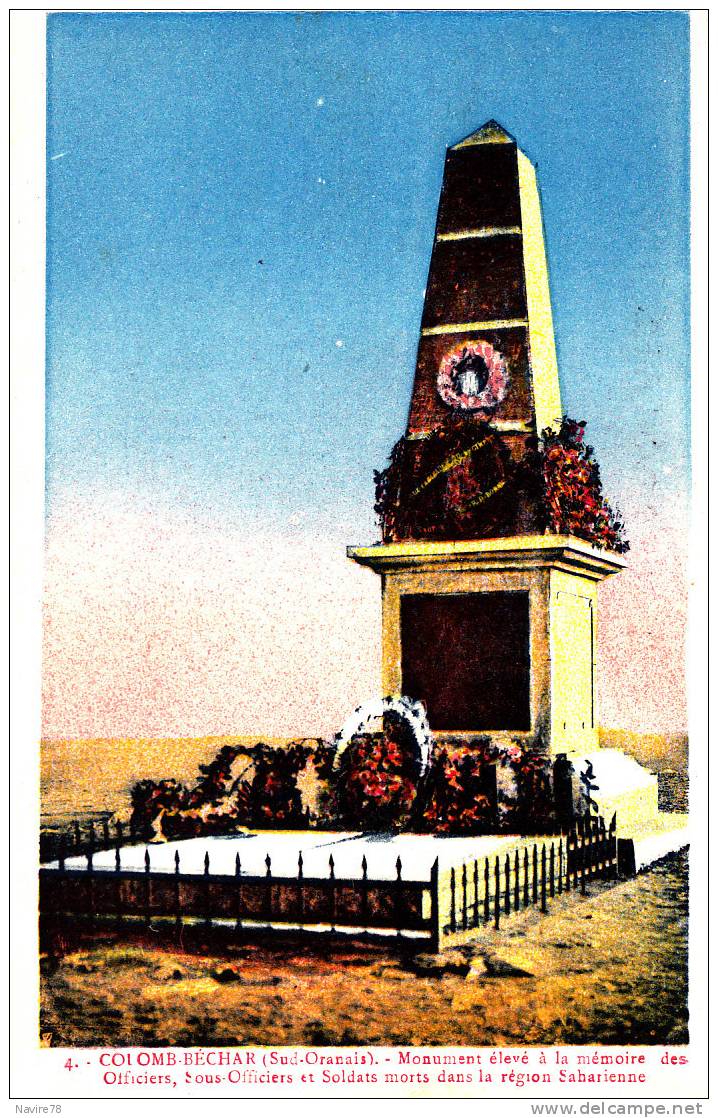 ALGERIE COLOMB BECHAR  MONUMENT AUX MORTS DU SAHARA.