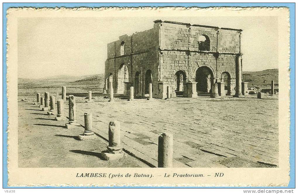 CARTE POSTALE LAMBESE PRES BATNA LE PRAETORIUM . ND. .  EDITE POUR LES HOTELS TRANSATLANTIQUE
