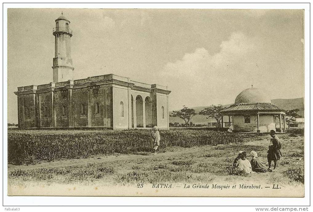 CPA Animée-BATNA--La Grande Mosquée et Marabout--