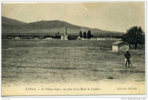 CPA...DE BATNA...ANIMEE...LE VILLAGE NEGRE...PRIS DE LA ROUTE DE LAMBESE...
