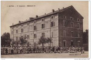 ALGERIE BATNA 3é Zouaves Bâtiment B  cpa animée
