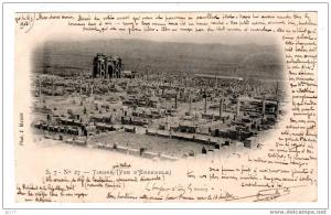 Timgad pres Batna vers 1900 Vue d'ensemble de la Ville Romaine Carte precurseur de J Madon S7 n° 27 ecrite 1903