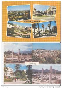 ALGERIE - ANNABA - CPSM. Lot de 2 multivues (vue générale, rond poind, ruines, place Hassan-Nouri, ...)  Bon état