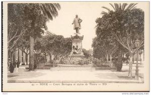 ALGERIE BONE  COURS BERTAGNA ET STATUE THIERS