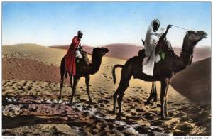 ALGERIE - Méharistes traversant les dunes Posté de Bône