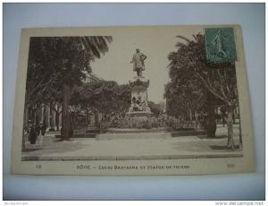 ALGERIE - BONE - COURS BERTAGNA ET STATUE DE THIERS - 1924 (EDITION ND. PARIS N° 43)
