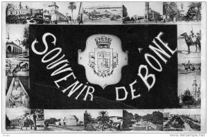 CPA..SOUVENIR DE BONE..VUES ET PERSONNAGES MULTIPLES....PRIX 1,99 �