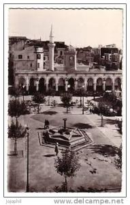 Bone - vue sur la place d´Armes et la grande mosquée - écrite 1957