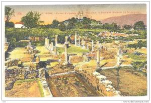 CPSM ALGERIE - 93. BONE - Ruines d'HIPPONE - Mosaïque et Basilique Moderne de St-Augustin