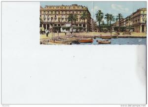 ALGERIE - BONE - cpsm panoramique - un coin du port et l´entrée du cours bertagna - nr 813 CAP à paris strasbourg - d21