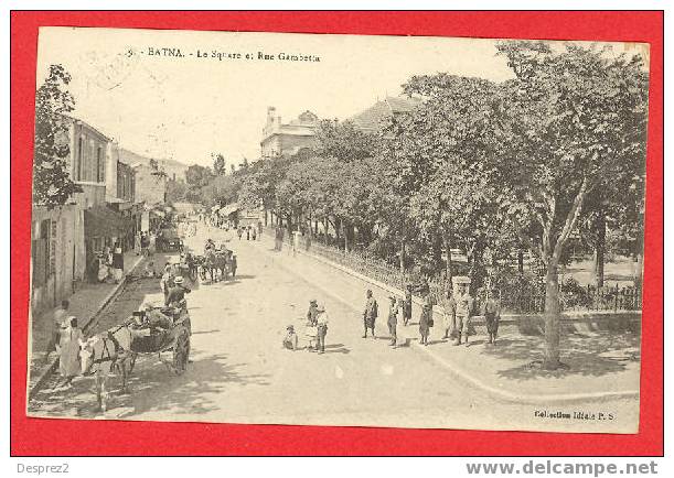 BATNA cpa animée Le Square et Rue Gambetta     19 PS