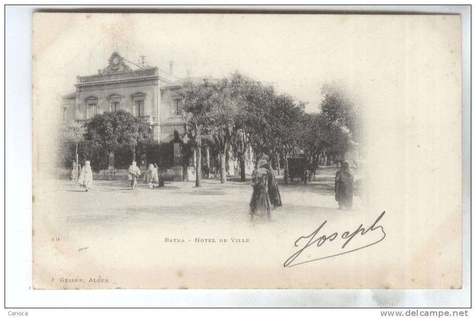 CPA BATNA, HOTEL DE VILLE   EN 1902
