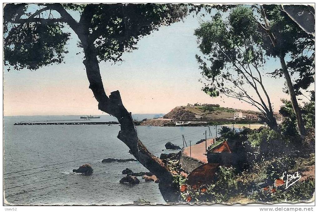 CPSM Bone - La Corniche et Plage du Lever de l´Aurore