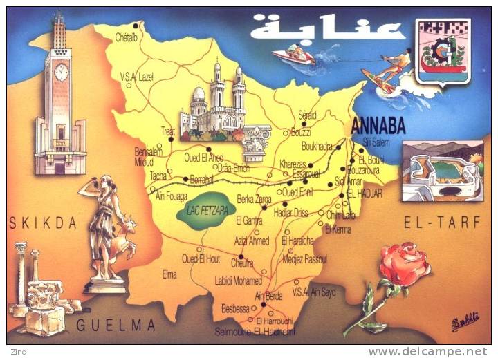 Algérie - Carte Géographique d´Annaba (Bone)