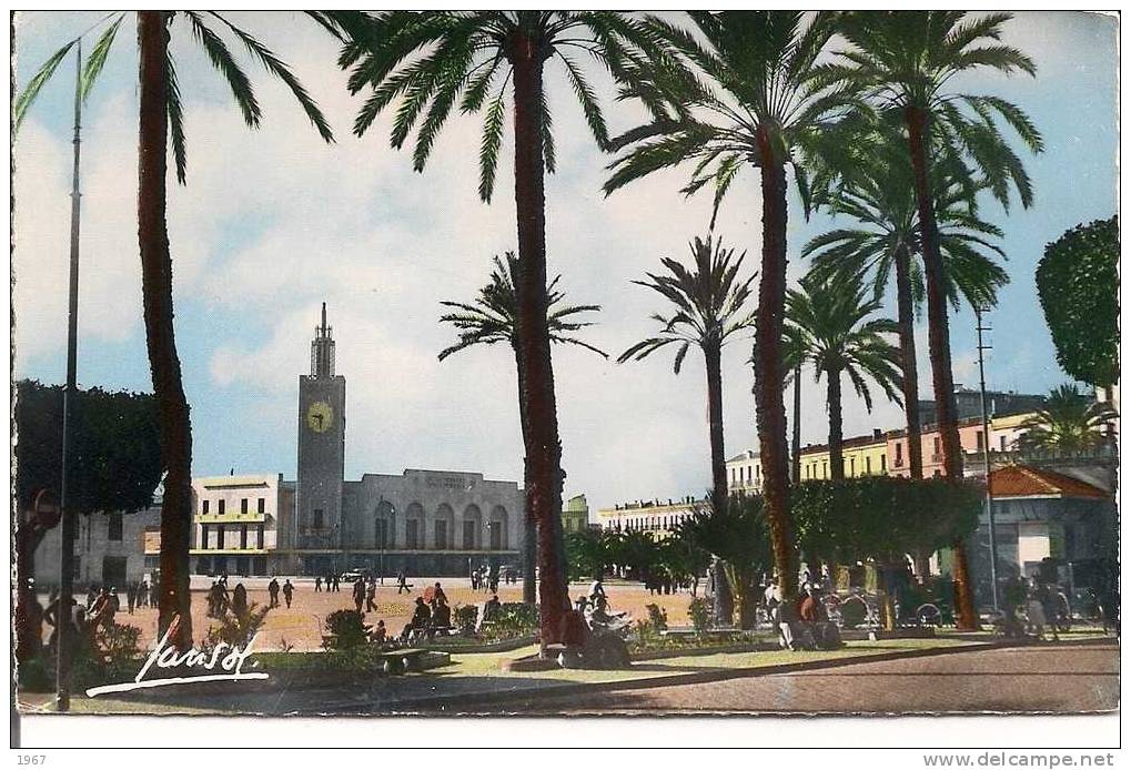 CPSM  -  Algérie  -   BÔNE  -  Les Jardins et la Gare -