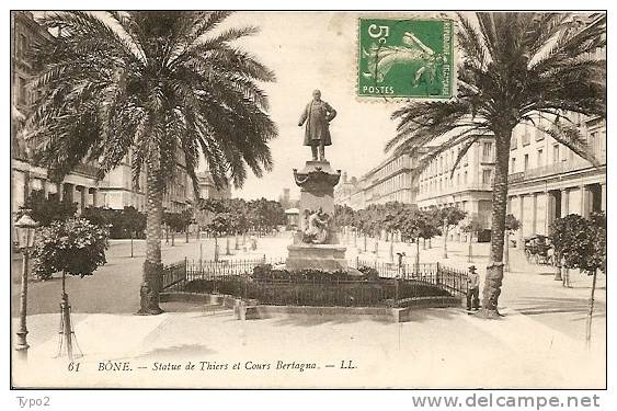 BONE - Statue de Thiers et Cours Bertagna CPA LL  TBE