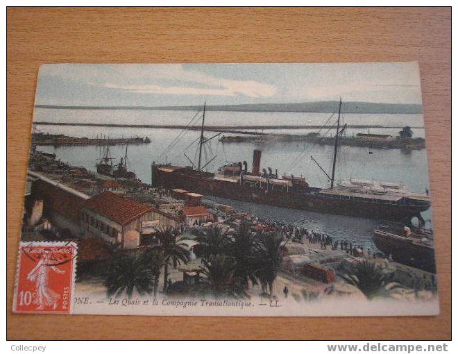 CPA BONE Les Quais et la Compagnie Transatlantique