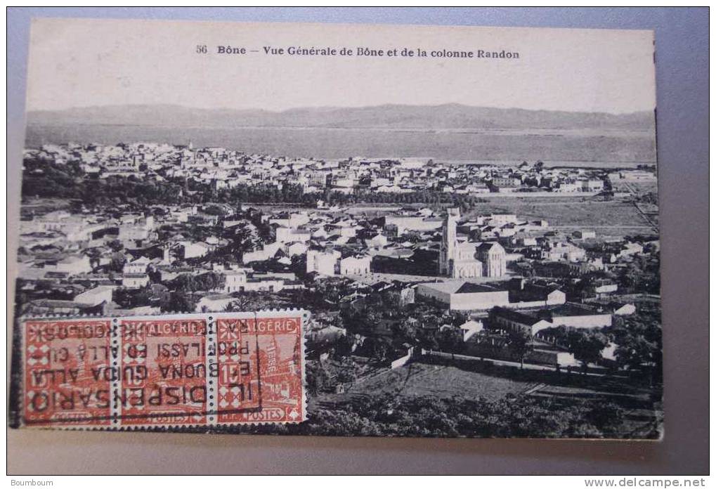 CPA--GG-- Bône Vue Générale et la Colonne Randon Algérie