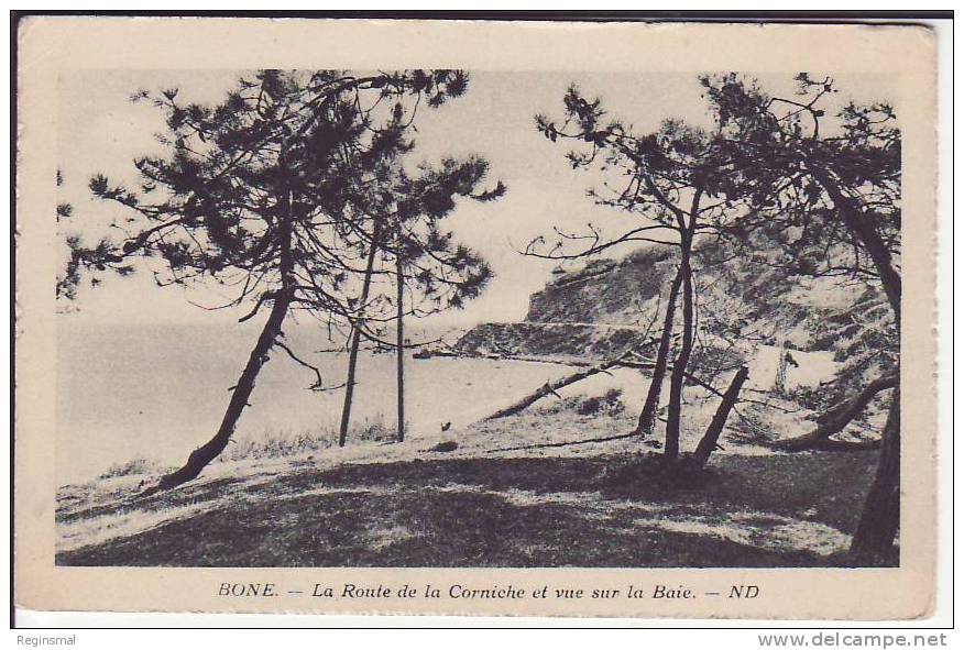 Bone, La Route da la Corniche et vue sut la Baie, ca. 1930
