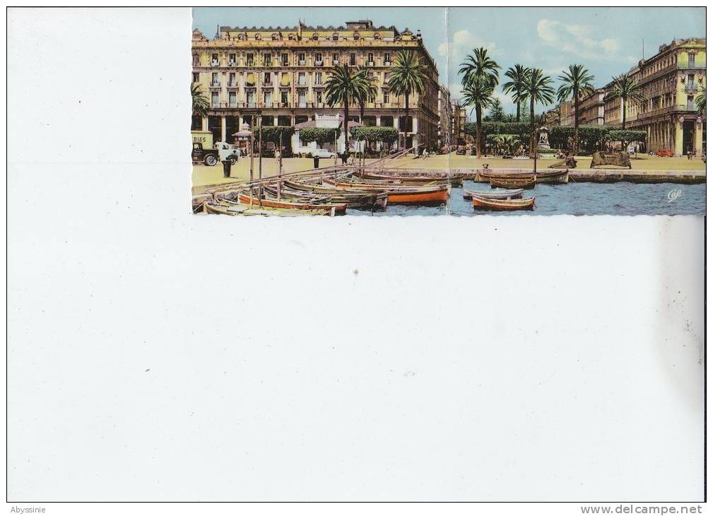 ALGERIE - BONE - cpsm panoramique - un coin du port et l´entrée du cours bertagna - nr 813 CAP à paris strasbourg - d21