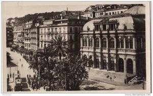 CPSM Algérie - Alger - L'Opéra et la rue Dumont d'Urville
