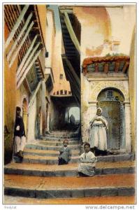 ALGER  LA RUE DU CHAMEAU  CARTE ANIMEE