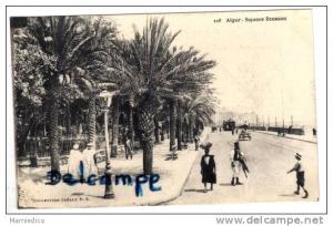 ALGERIE- Le square Bresson à Alger Animée 1926. Commentaires au verso