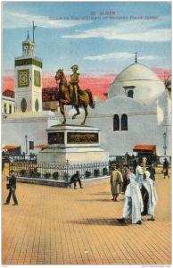 CPA   Alger Statue du Duc d'Orléans et mosquée Djama Djedid   (animée)   B812