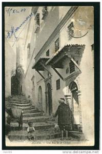 =*= Alger une rue de la Casbah - verso cachet Mondovi Constantine>>>>Hanoï 1904 =*=