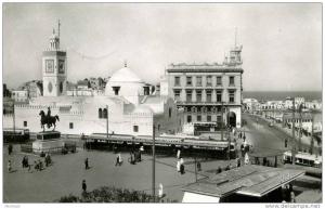 alger place du gouvernement general editions glatigny 9004 belle carte animée tramways
