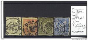 France Type Sage  oblitérés   Algérie ;  Oran, Tlemcen, Rélizane