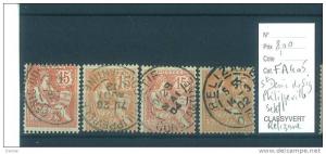 France Type Mouchon oblitérés Saint Denis du Sig,Philippeville,Sétif,R élizane; Algérie