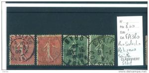 France Type Semeuse  oblitérés   Algérie ; Rio Salado,Relizane,Sétif,Sai da