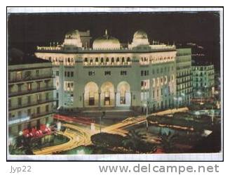 Jolie CP Algérie Alger Grande Poste la Nuit - cp écrite