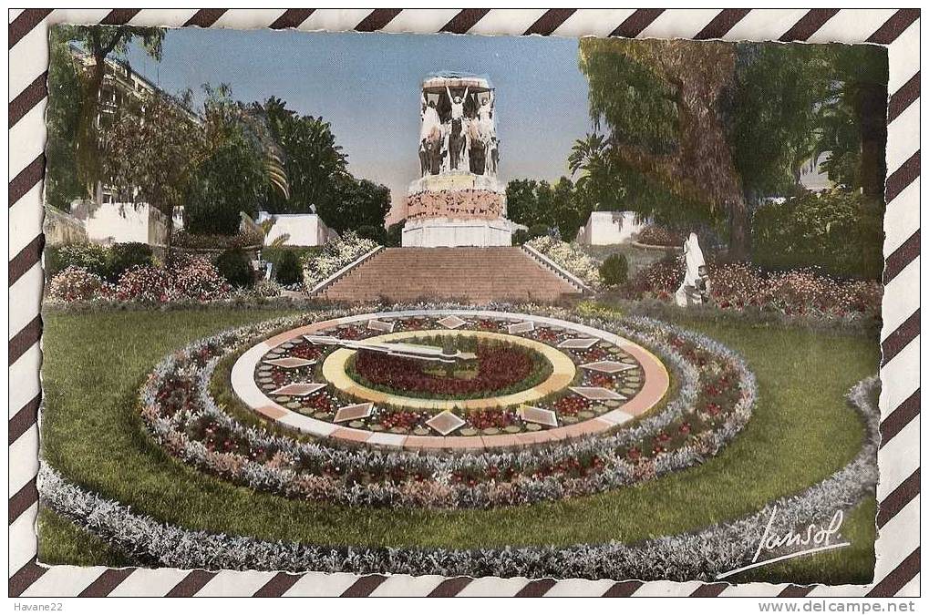 Q1043 ALGER L´HORLOGE FLORALE ET LE MONUMENT AUX MORTS