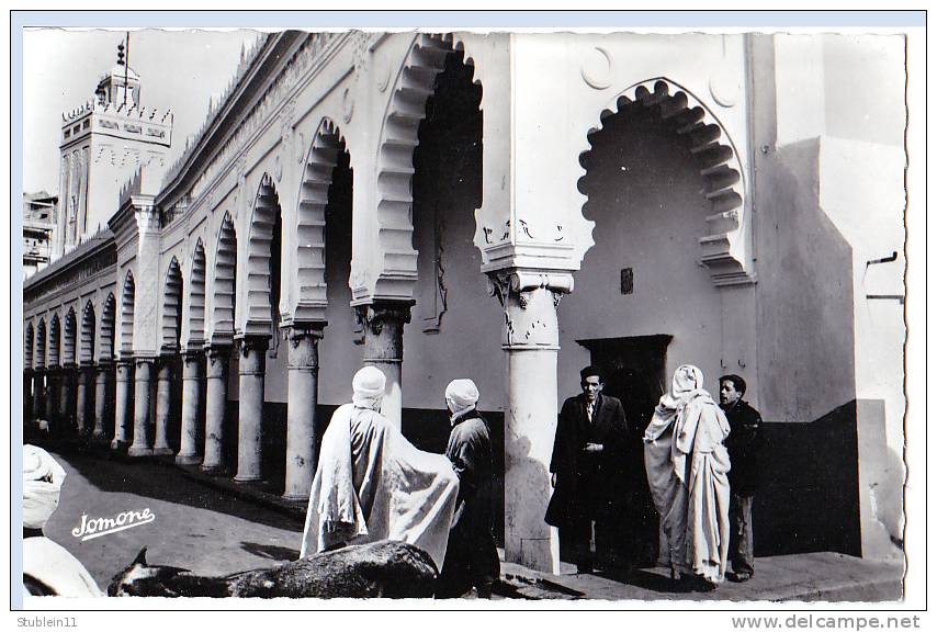 Alger (Algérie) Rue d ela Marine, mosquée Djana El Kébir.    (CPSM, bords dentelés, format 9 x 14)