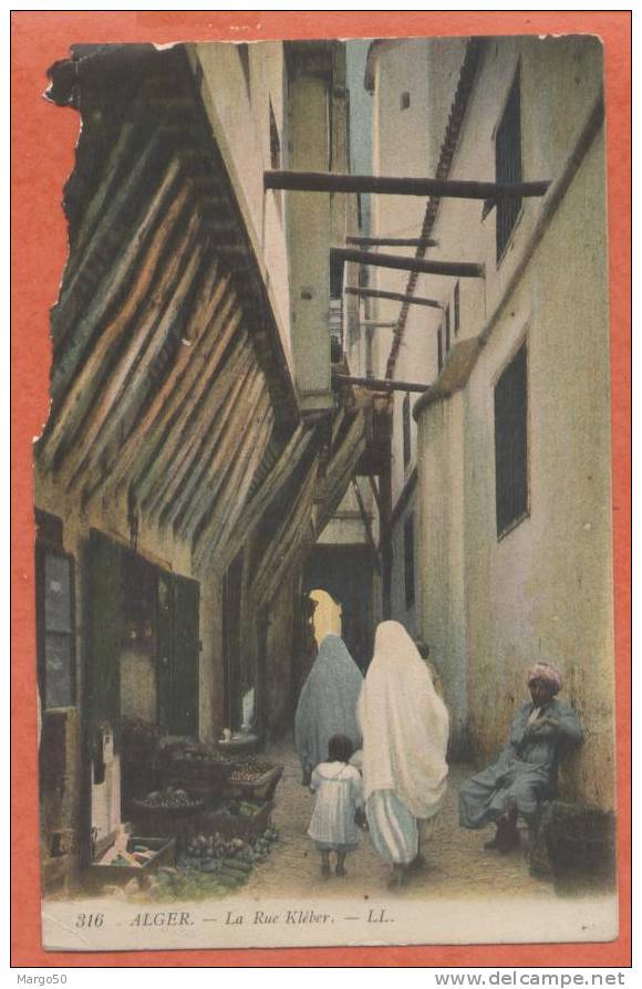 CPA ANIMEE. -  ALGER. -  LA RUE KLEBER... .(6270)
