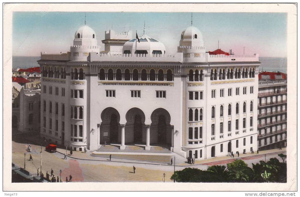 carte des années 50 d´Alger - la poste