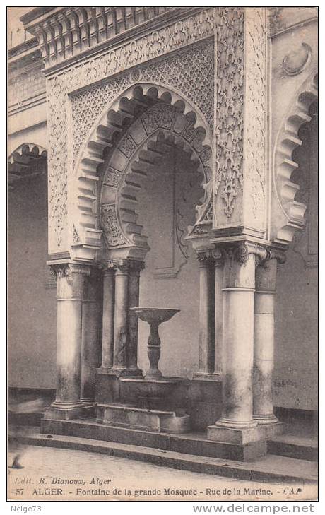 cpa d´Alger - Fontaine de la grande Mosquée - rue de la Marine
