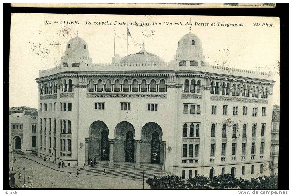 CPA 375 ALGER ALGERIE nouvelle poste et Direction Générale postes et télégraphes / ND photo