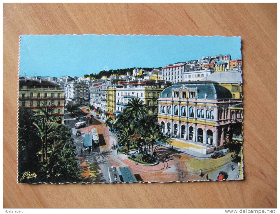 Y6I - cpsm  ALGER le theatre et rue dumont d urville (coll zeghnoun hocine