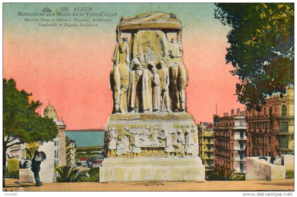 alger monument aux mort timbrée voir scan