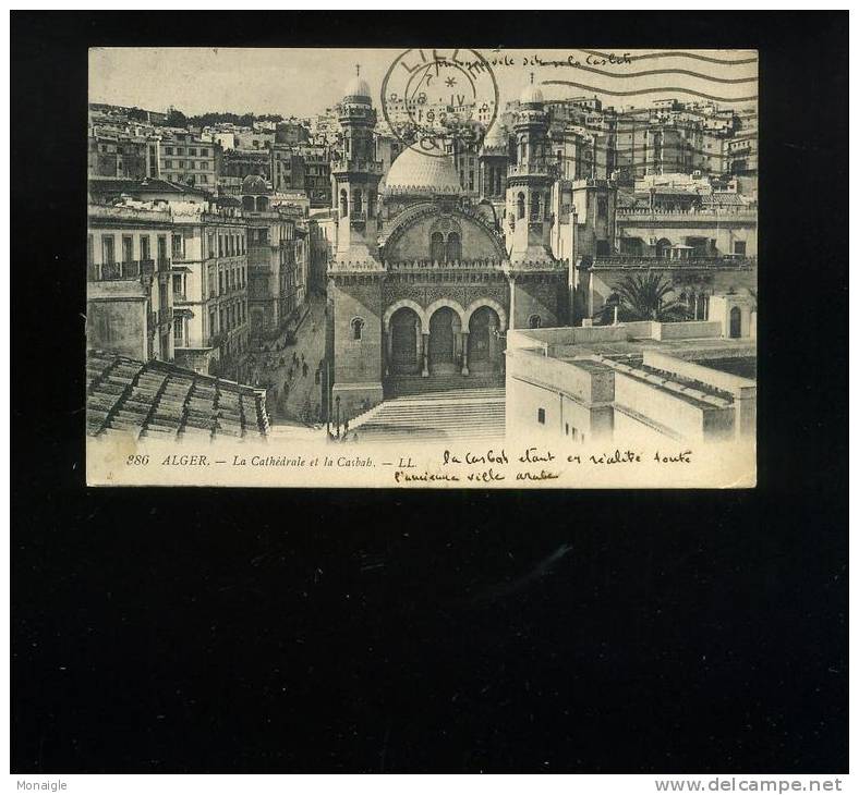 ALGERIE - ALGER -  la cathédrale et la casbah