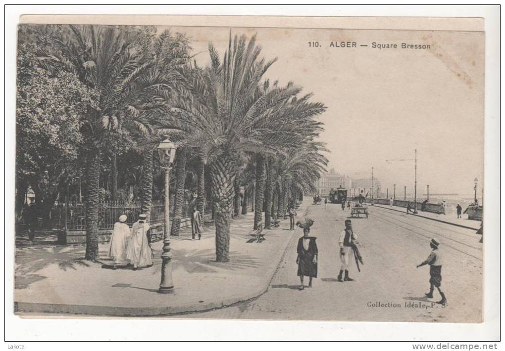 CPA  ALGER Square Bresson - Dos manquant