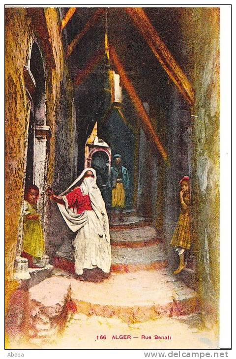 ALGER RUE BENALI CARTE FM 1940 TAMPON MARINE NATIONALE  SERVICE A LA MER AU DOS