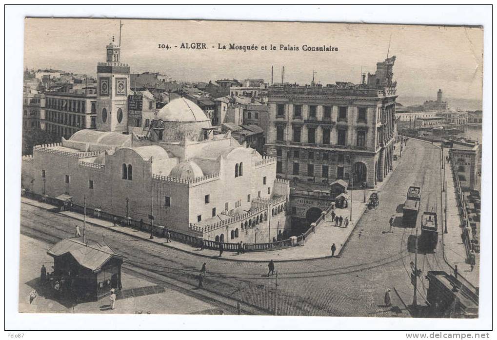 CPA  Alger La mosquée et le Palais Consulaire   (animée)    B133